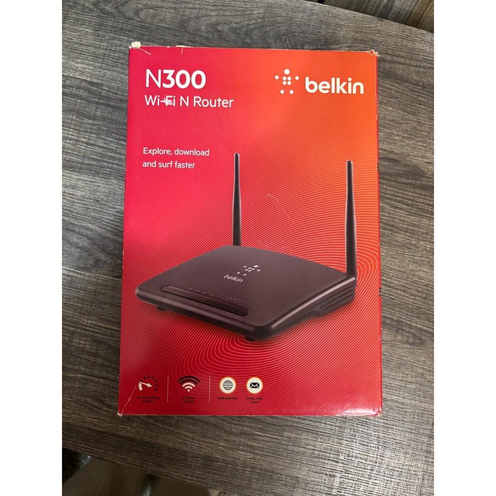 Belkin N300 Wi-Fi N Wireless Router F9K1007 300Mbps High Speed Home Networking